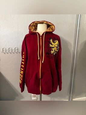 Universal Studios Harry Potter Gryffindor Maroon & Gold Zip Hoodie